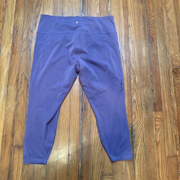 Athleta Cropped Leggings Rainier Unbrushed 7/8 Tight Purple Activewear Size 2X - Picture 2 of 7